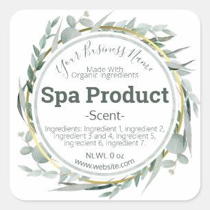 Customisable Handmade Spa Product DIY Business Square Sticker