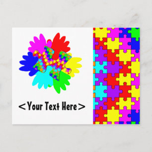 Customisable Hands And Puzzling Puzzle Piece Postcard