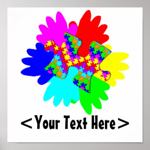 Customisable Hands And Puzzling Puzzle Piece Poster