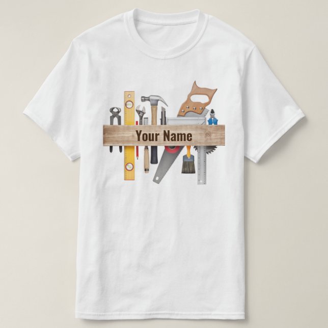 Customisable handyman carpenter tools T-Shirt (Design Front)