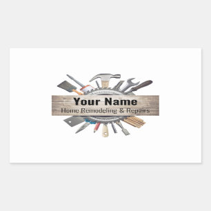 Customisable handyman contractor tools rectangular sticker