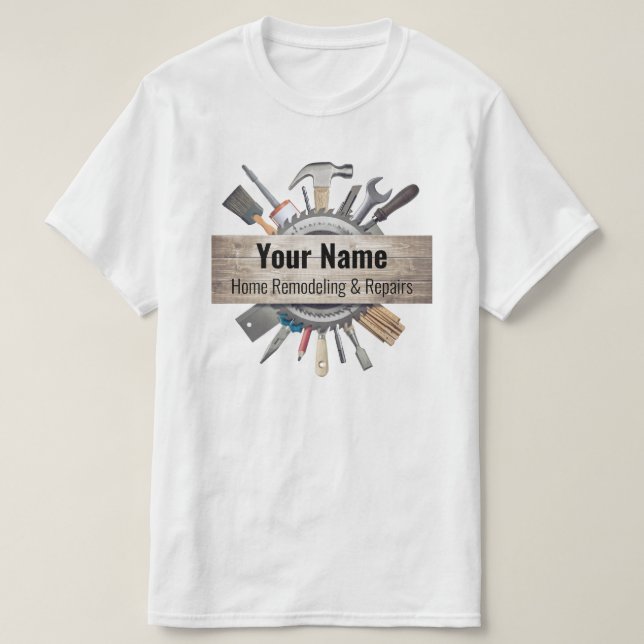 Customisable handyman contractor tools T-Shirt (Design Front)