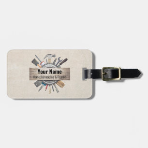 Customisable handyman contractor tools textured luggage tag