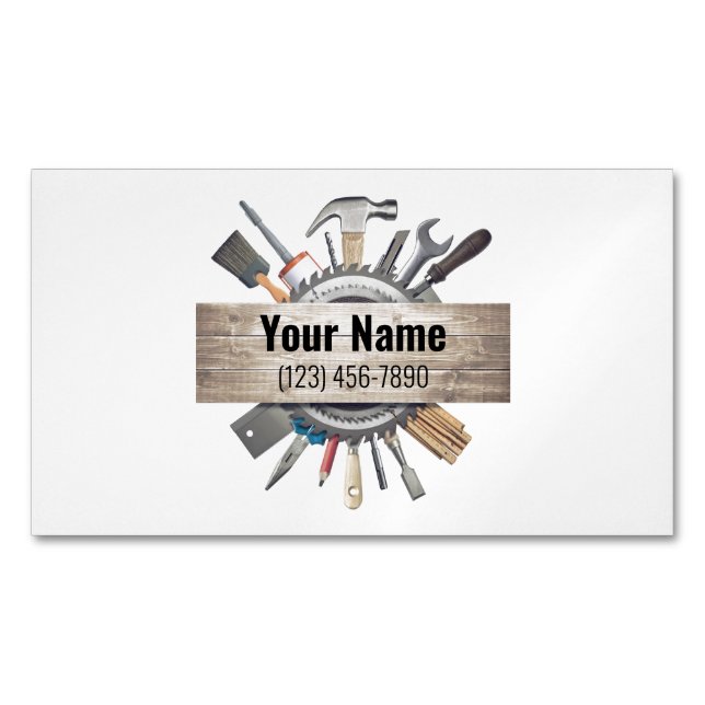 Customisable handyman contractor tools v1 	Magnetic business card (Front)