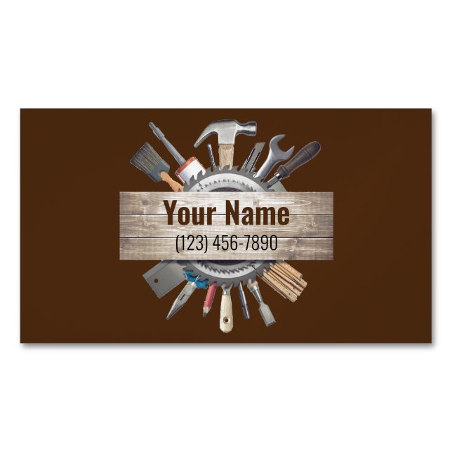 Customisable handyman contractor tools v2 	Magnetic business card (Front)