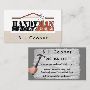Customisable Handyman Home Repair Business Card
