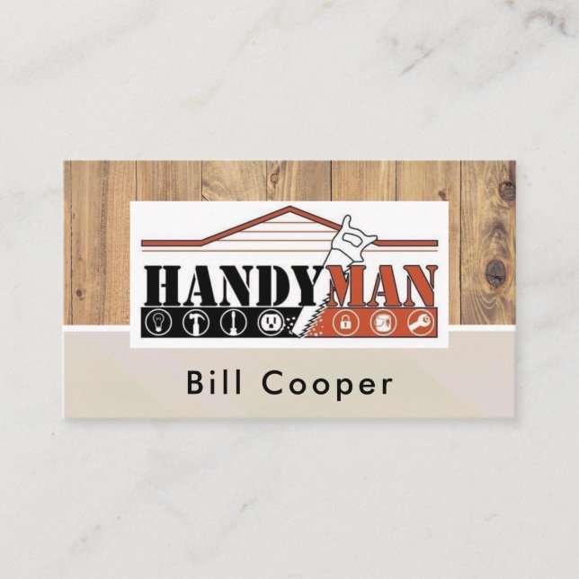 Customisable Handyman Home Repair Contractor Business Card (Front)