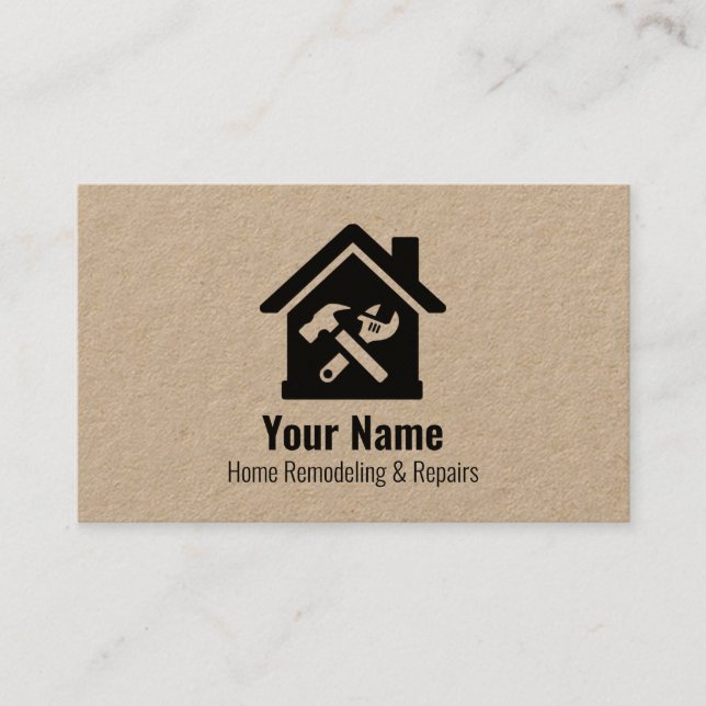 Customisable handyman home repairs business card (Front)