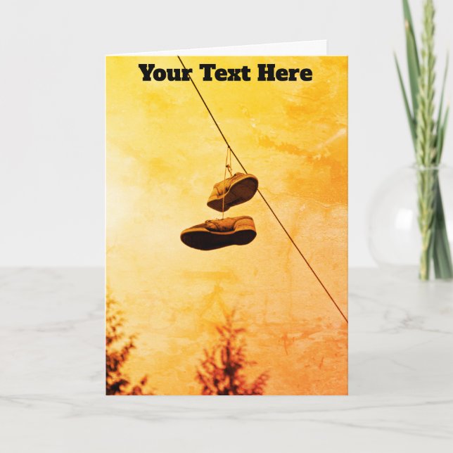 Customisable hanging shoes card (Front)