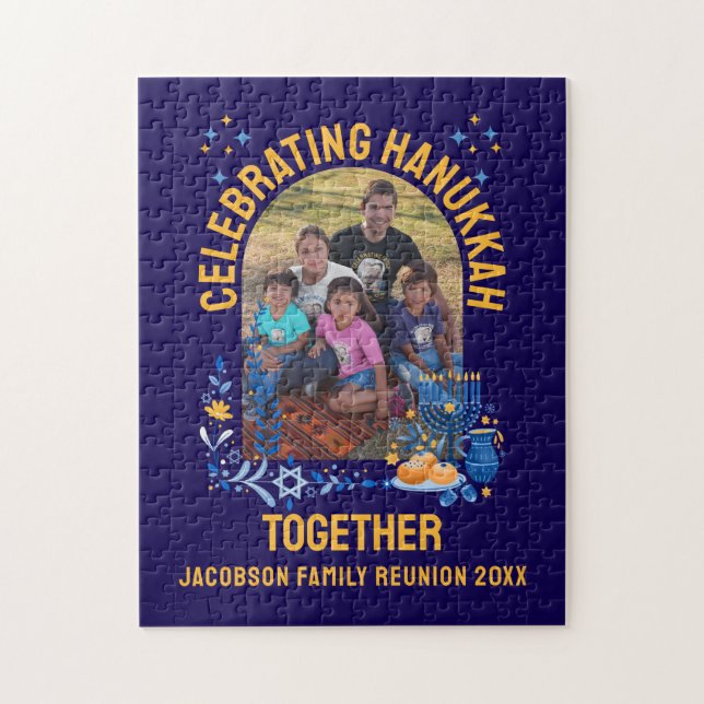 Customisable HANUKKAH FAMILY REUNION Souvenir Jigsaw Puzzle (Vertical)
