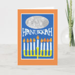 Customisable Hanukkah Photo Card, Menorah Holiday Card<br><div class="desc">A colourful Hanukkah photo card,  with a menorah,  for you to personalise with your own photo and text,  both on the front cover and inside.</div>