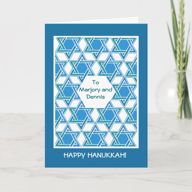 Customisable Hanukkah Star of David Greeting Card (Front)
