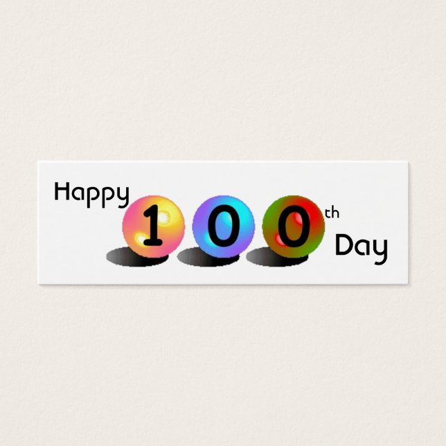 Customisable "Happy 100th Day" Mini Bookmarker (Front)