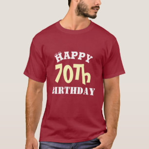 Customisable happy 70th birthday text T-Shirt