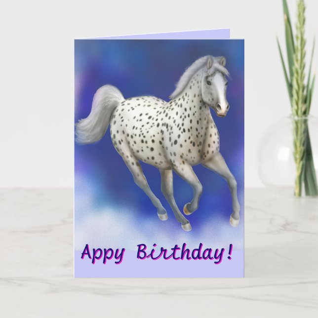 Customisable Happy Appy Birthday Appaloosa Card (Front)