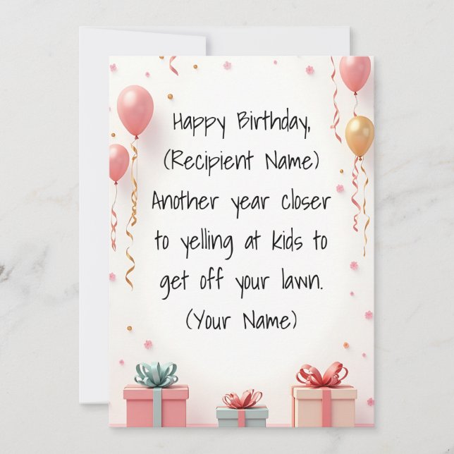 Customisable Happy Birthday Card – Personalised  (Front)