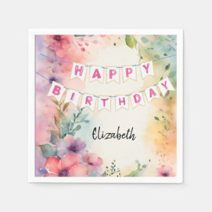 Customisable Happy Birthday Napkins