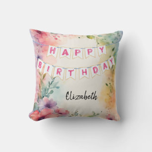 Customisable Happy Birthday Napkins Cushion