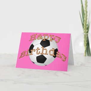 Customisable Happy Birthday Soccer Cards for Girls