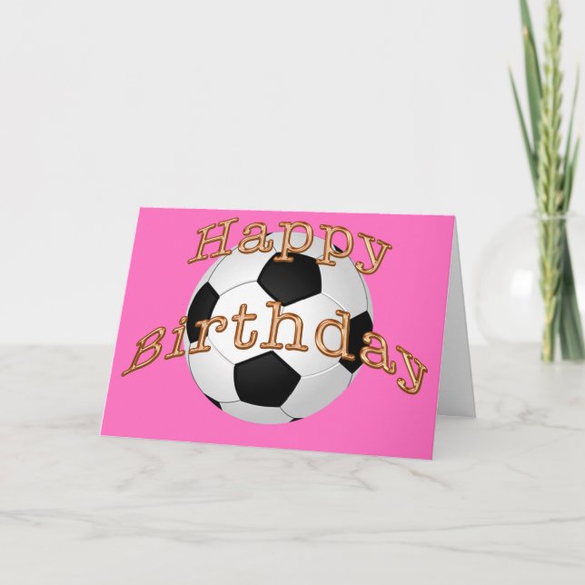 Customisable Happy Birthday Soccer Cards for Girls (Front)