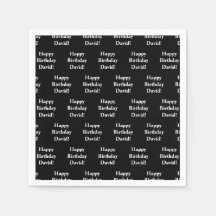 Customisable Happy Birthday Text | Black & White