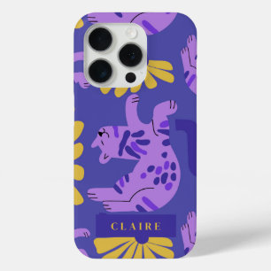 Customisable Happy Cat & Matisse Flowers iPhone 15 Pro Case