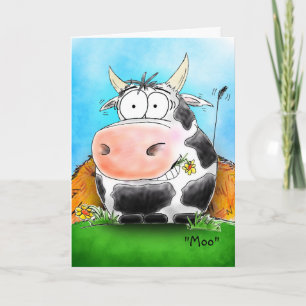 Customisable Happy Cow Happy Valentine's Day Card