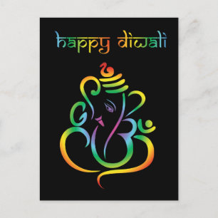🕉☸Customisable, Happy Diwali with Lord Ganesh Postcard