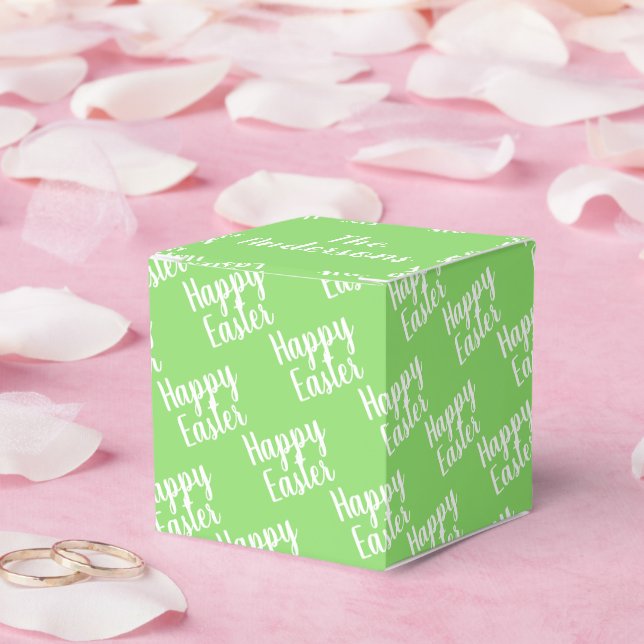 Customisable Happy Easter Green Favour Box (Wedding)