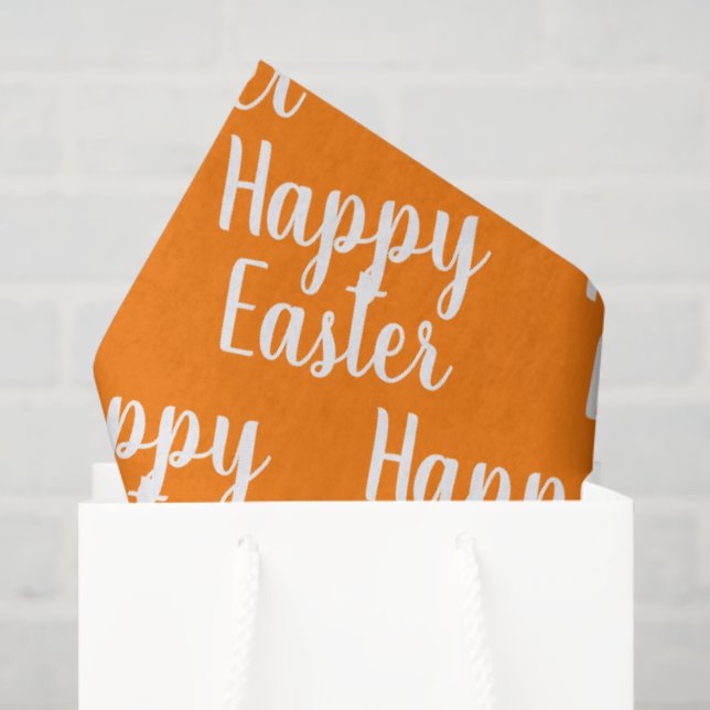 Customisable Happy Easter Orange Tissue Paper (Gift Bag)
