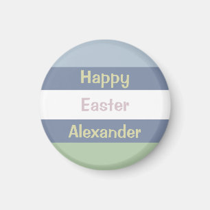 Customisable Happy Easter Text Beverage Coaster Magnet