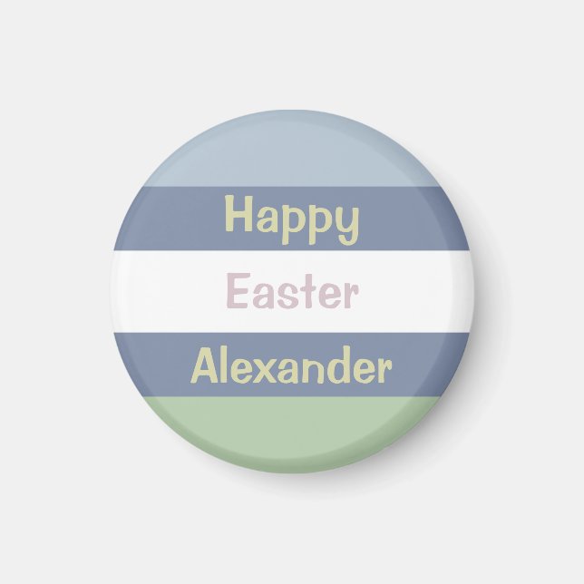 Customisable Happy Easter Text Beverage Coaster Magnet (Front)