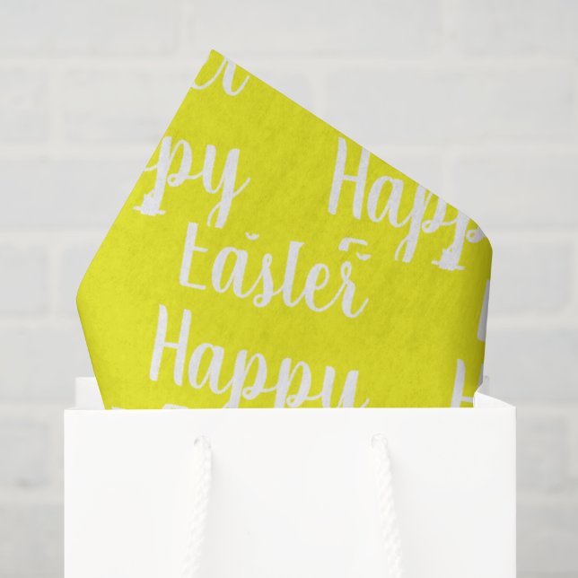 Customisable Happy Easter Yellow Tissue Paper (Gift Bag)