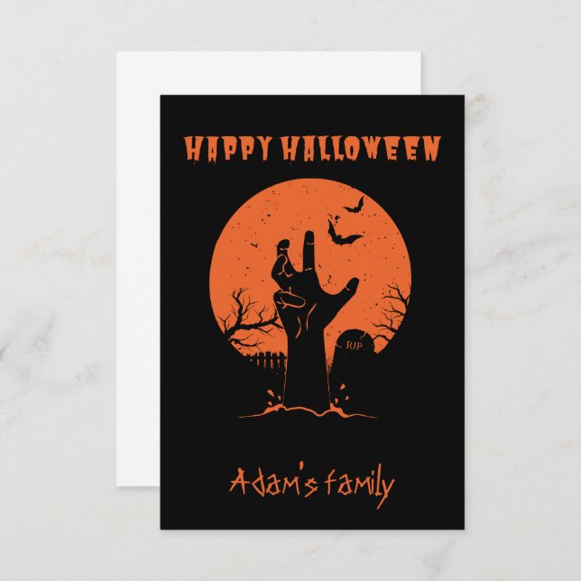 customisable happy halloween  card (Front/Back)