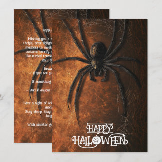 Customisable Happy Halloween Giant Spider card