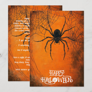 Customisable Happy Halloween Spider Web card