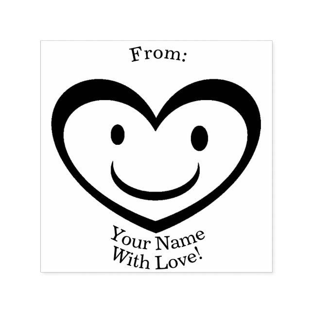 customisable happy heart self-inking stamp (Design)