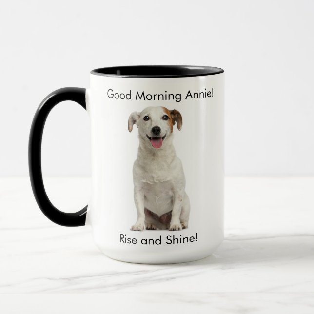 Customisable Happy Jack Russell Dog Mug (Left)