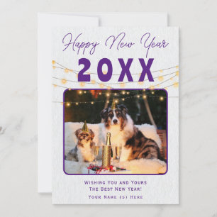 Customisable Happy New Year Celebration Design Holiday Card