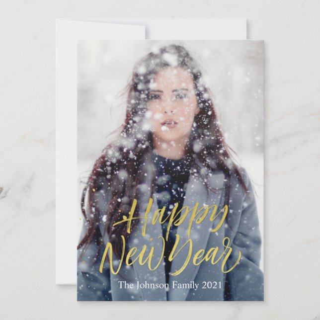 Customisable Happy New Year Holiday Card (Front)