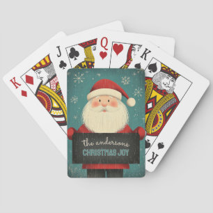 Customisable Happy Santa Playing Cards
