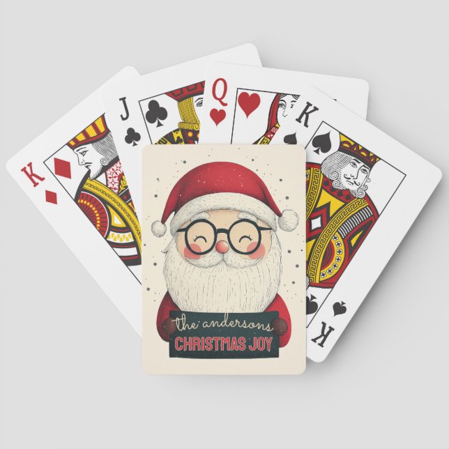 Customisable Happy Santa Playing Cards (Back)