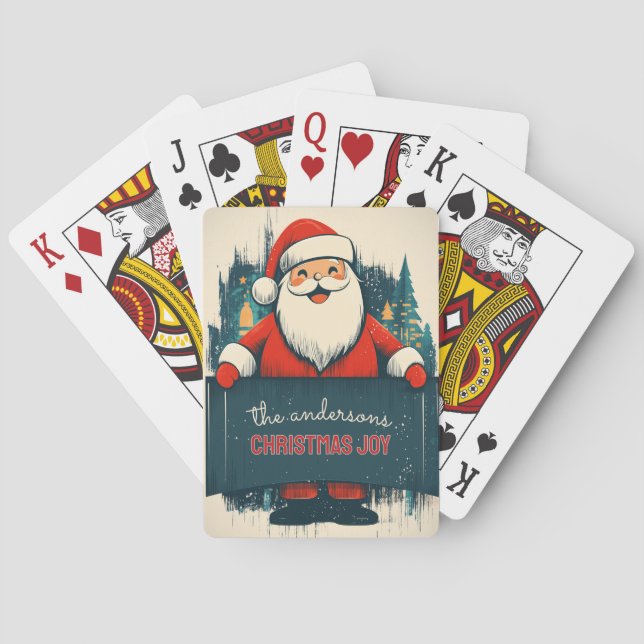 Customisable Happy Santa Playing Cards (Back)