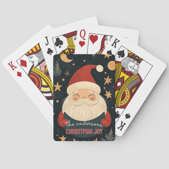 Customisable Happy Santa Playing Cards (Back)