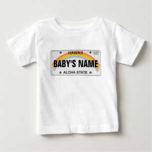 (Customisable) Hawaiian License Plate Baby T-Shirt