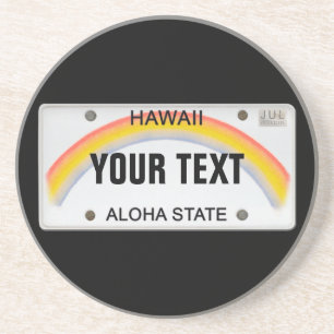 (Customisable) Hawaiian License Plate Coaster