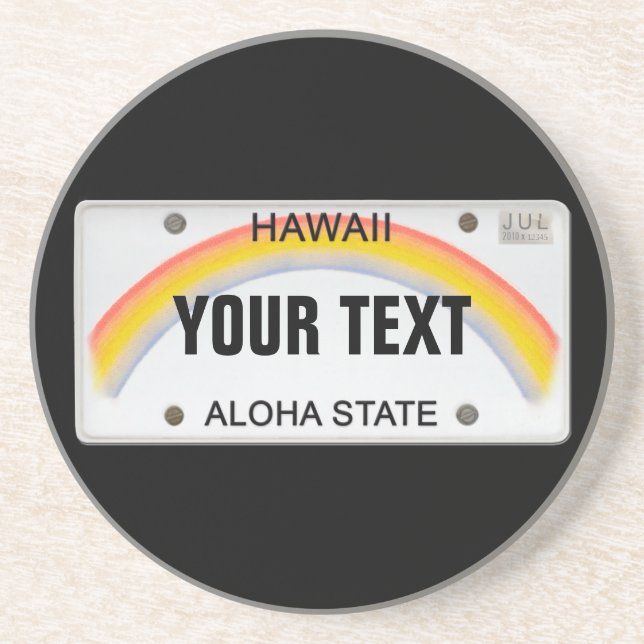 (Customisable) Hawaiian License Plate Coaster (Front)
