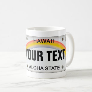 (Customisable) Hawaiian License Plate Coffee Mug
