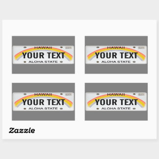 (Customisable) Hawaiian License Plate Rectangular Sticker