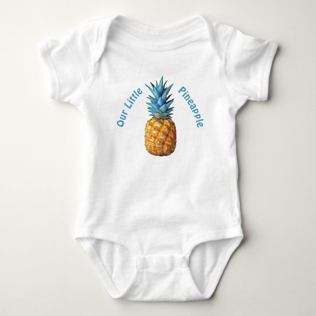 Customisable Hawaiian Pineapple Baby Clothes Bodysuit (Front)